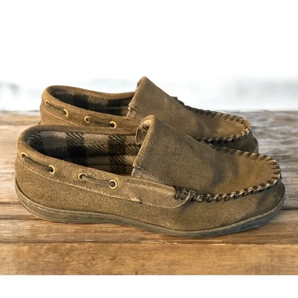 Clarks Shoes Clarks Mens M Brown Genuine Suede Plaid Flannel